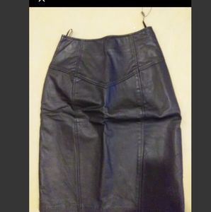 Womens  Leather Pencil Skirt Black Size 6